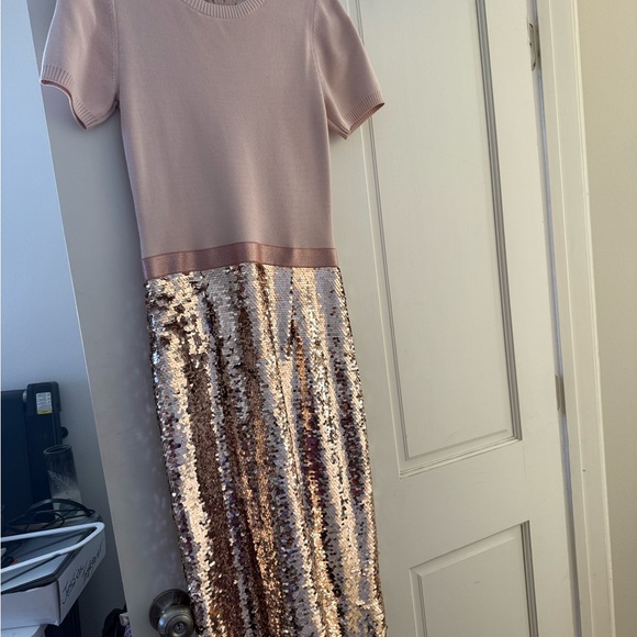 Sachin + Babi Dresses & Skirts - Sachin + Babi Blush and Gold Sequin Midi Dress